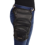 Milwaukee Leather Performance MP8895 Conceal an Carry Black Leather Thigh Bag with Waist Belt
