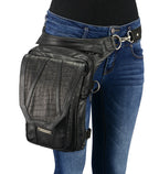 Milwaukee Leather MP8896 Extra Large Conceal and Carry Black Leather Thigh Bag with Waist Belt