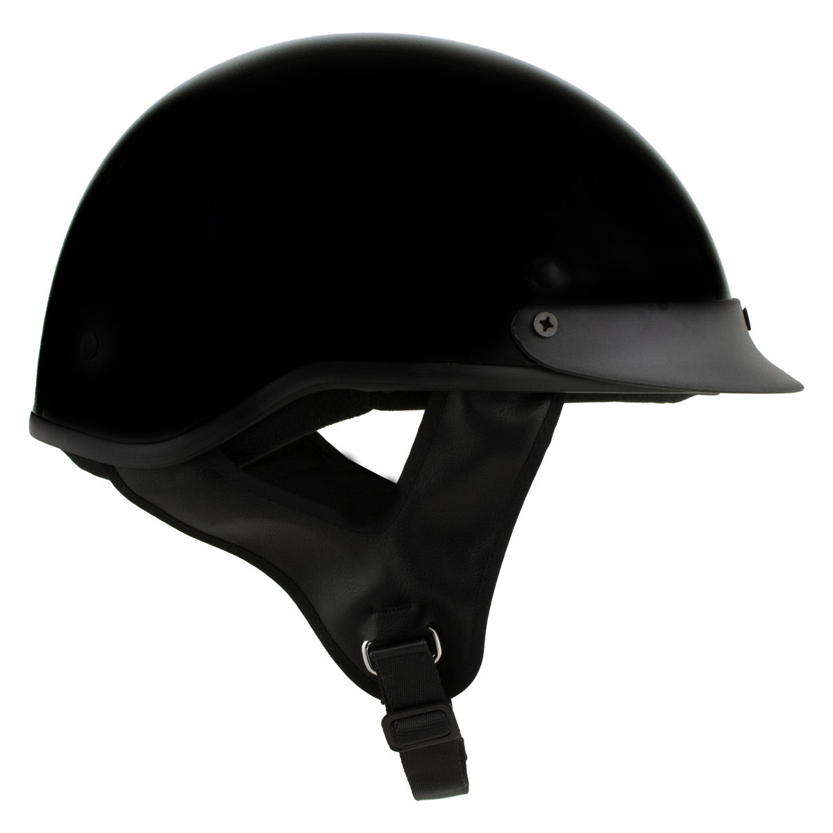 Milwaukee Helmets MPH9719DOT Dot Approved 'Momentum' Glossy Black Half Motorcycle Helmet for Men and Women Biker w/ Drop Down Tinted Visor