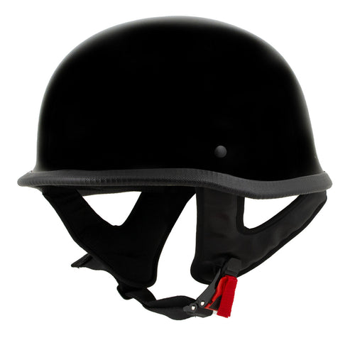 dot approved german motorcycle helmet with quick release Milwaukee Helmets MPH9741DOT Motorrad DOT German Style Gloss Black Half Face Motorcycle Helmet Biker