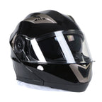 Milwaukee Helmets MPH9806DOT Ionized Gloss Black Advanced Motorcycle Modular Helmet Biker w/ Drop Down Visor