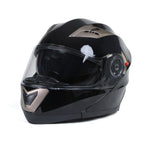 Milwaukee Helmets MPH9806DOT Ionized Gloss Black Advanced Motorcycle Modular Helmet Biker w/ Drop Down Visor