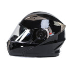 Milwaukee Helmets MPH9806DOT Ionized Gloss Black Advanced Motorcycle Modular Helmet Biker w/ Drop Down Visor