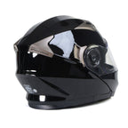 Milwaukee Helmets MPH9806DOT Ionized Gloss Black Advanced Motorcycle Modular Helmet Biker w/ Drop Down Visor