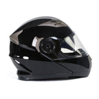 Milwaukee Helmets MPH9806DOT Ionized Gloss Black Advanced Motorcycle Modular Helmet Biker w/ Drop Down Visor