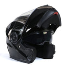 Milwaukee Helmets MPH9806DOT Ionized Gloss Black Advanced Motorcycle Modular Helmet Biker w/ Drop Down Visor