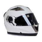 Milwaukee Helmets MPH9807DOT Ionized Gloss White Advanced Motorcycle Modular Helmet Biker w/ Drop Down Visor