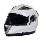 Milwaukee Helmets MPH9807DOT Ionized Gloss White Advanced Motorcycle Modular Helmet Biker w/ Drop Down Visor