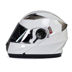 Milwaukee Helmets MPH9807DOT Ionized Gloss White Advanced Motorcycle Modular Helmet Biker w/ Drop Down Visor