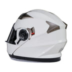 Milwaukee Helmets MPH9807DOT Ionized Gloss White Advanced Motorcycle Modular Helmet Biker w/ Drop Down Visor