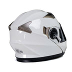 Milwaukee Helmets MPH9807DOT Ionized Gloss White Advanced Motorcycle Modular Helmet Biker w/ Drop Down Visor