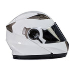 Milwaukee Helmets MPH9807DOT Ionized Gloss White Advanced Motorcycle Modular Helmet Biker w/ Drop Down Visor