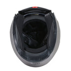 Milwaukee Helmets MPH9808DOT Ionized Silver Advanced Motorcycle Modular Helmet Biker w/ Drop Down Visor