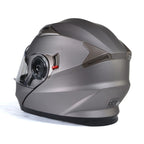Milwaukee Helmets MPH9808DOT Ionized Silver Advanced Motorcycle Modular Helmet Biker w/ Drop Down Visor
