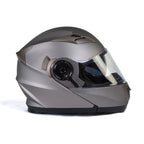 Milwaukee Helmets MPH9808DOT Ionized Silver Advanced Motorcycle Modular Helmet Biker w/ Drop Down Visor