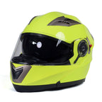 Milwaukee Helmets MPH9809DOT Ionized Neon Yellow Advanced Motorcycle Modular Helmet Biker w/ Drop Down Visor