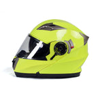 Milwaukee Helmets MPH9809DOT Ionized Neon Yellow Advanced Motorcycle Modular Helmet Biker w/ Drop Down Visor