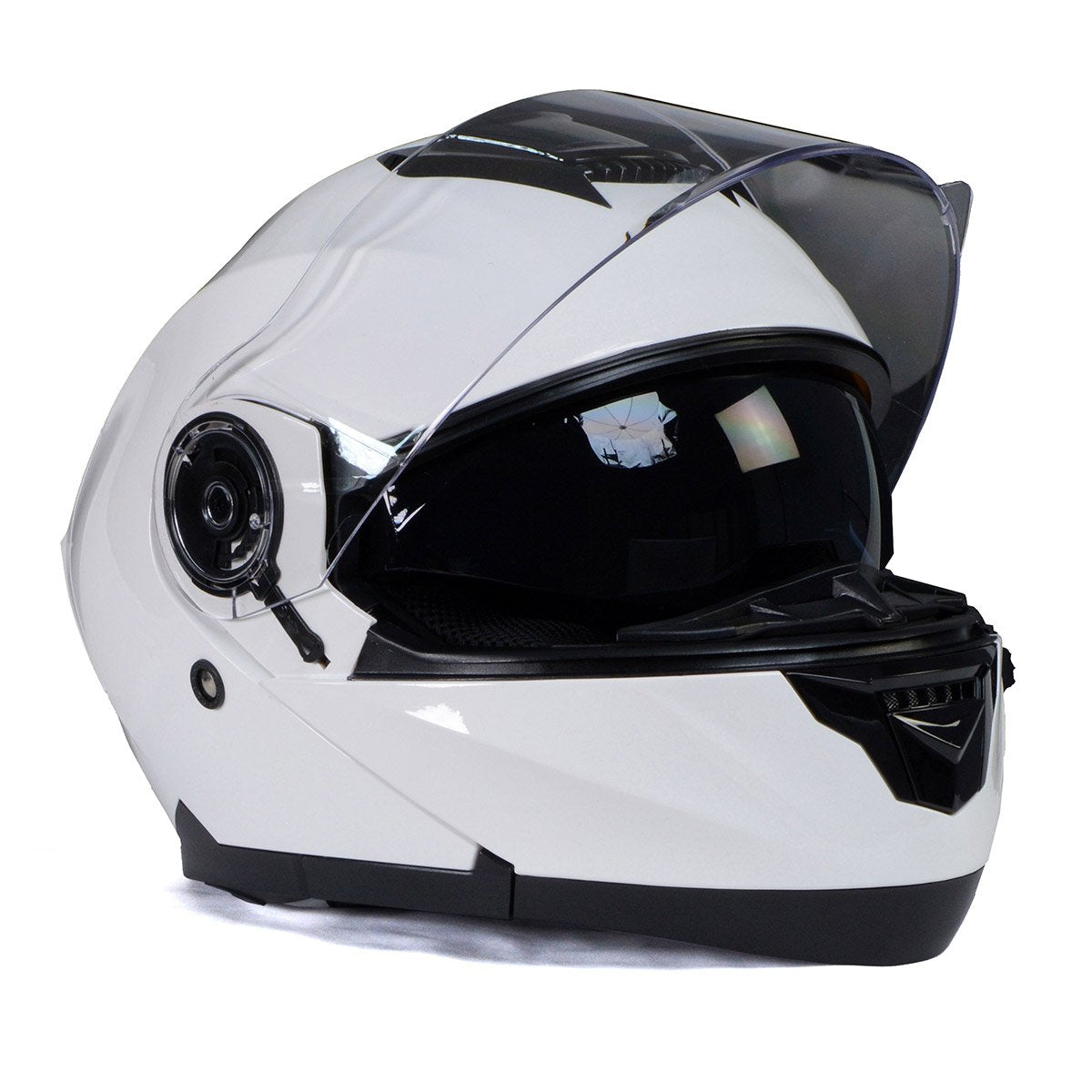 Milwaukee Helmets MPH9816DOT Breeze White Advanced Motorcycle Modular Helmet Biker w/ Drop Down Visor