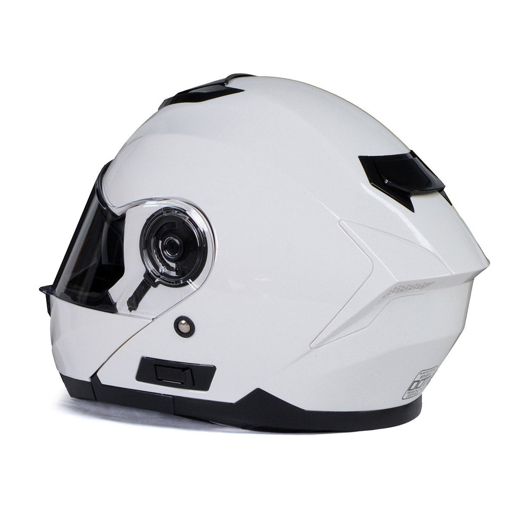 Milwaukee Helmets MPH9816DOT Breeze White Advanced Motorcycle Modular Helmet Biker w/ Drop Down Visor