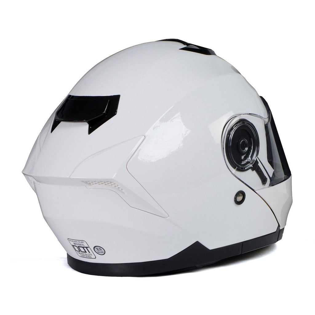 Milwaukee Helmets MPH9816DOT Breeze White Advanced Motorcycle Modular Helmet Biker w/ Drop Down Visor