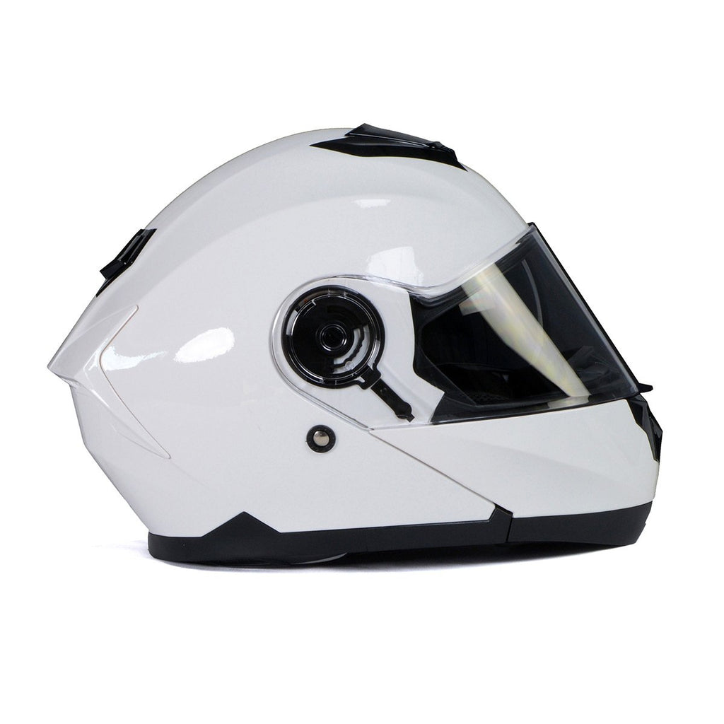 Milwaukee Helmets MPH9816DOT Breeze White Advanced Motorcycle Modular Helmet Biker w/ Drop Down Visor