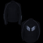 Milwaukee Leather SH1954 Women's Black Textile Jacket with Stud and Wings Detailing