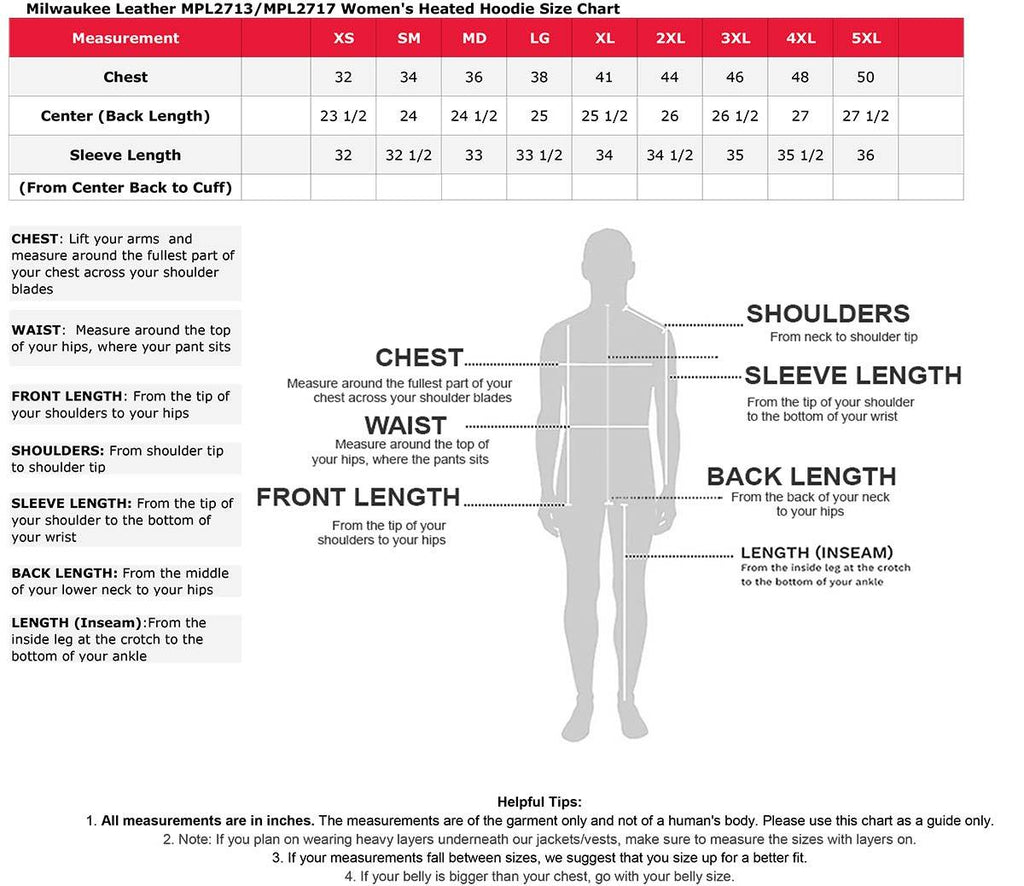 Milwaukee Leather MPL2713SET Women's Grey 'Heated' Zipper Front Hoodie (Battery Pack Included) - Milwaukee Leather Womens Heated Hoodies