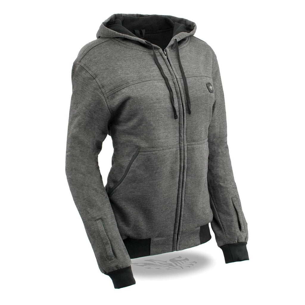 Milwaukee Leather MPL2717DUAL Women's Grey Hoodie with Heating Elements and Included Battery Pack - Milwaukee Leather Womens Heated Hoodies