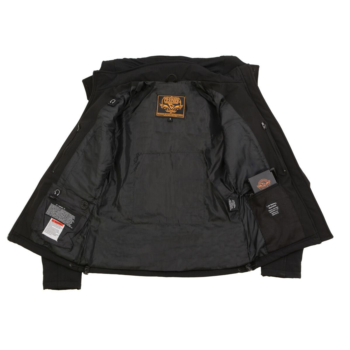 Milwaukee Leather MPL2767SET Women's Black 'Heated' Soft Shell Hooded Jacket (Battery Pack Included)