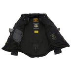 Milwaukee Leather MPM1620 Men's Black Flannel Biker Shirt w/ CE Approved Armor - Reinforced w/ Aramid Fibers