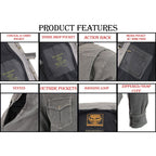 Milwaukee Performance MPM1621 Men's Grey Armored Denim Shirt with Aramid® by DuPont™ Fibers