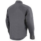 Milwaukee Leather MPM1622 Men's Black Armored Biker Shirt with Reinforced Fibers