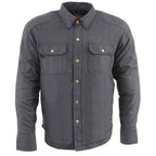 Milwaukee Leather MPM1622 Men's Black Armored Biker Shirt with Reinforced Fibers