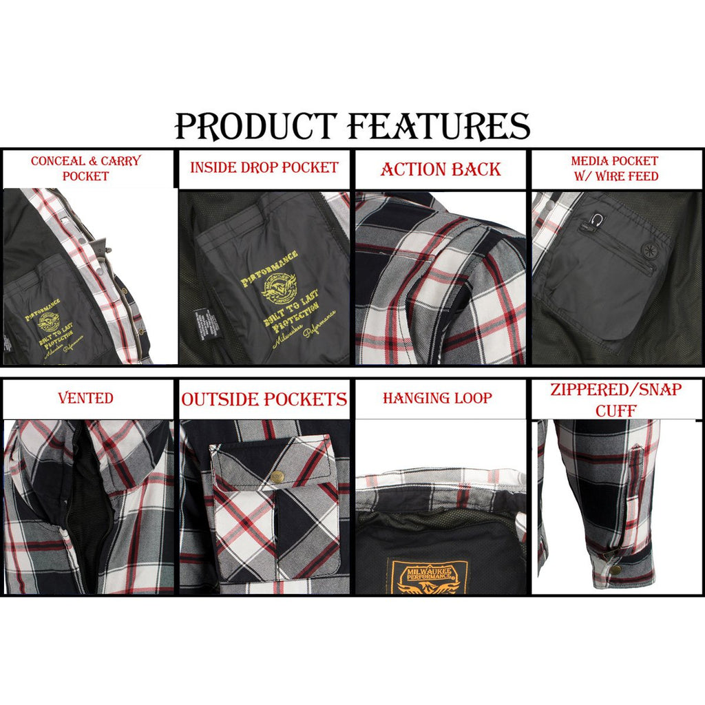 Milwaukee Performance MPM1625 Men's Armored Flannel Shirt with Aramid® by DuPont™ Fibers