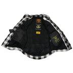 Milwaukee Leather MPM1633 Men's Armored Checkered Flannel Biker Shirt with Aramid® by DuPont™ Fibers