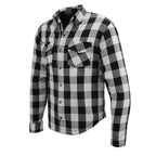 Milwaukee Leather MPM1633 Men's Armored Checkered Flannel Biker Shirt with Aramid® by DuPont™ Fibers