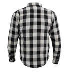 Milwaukee Leather MPM1633 Men's Armored Checkered Flannel Biker Shirt with Aramid® by DuPont™ Fibers