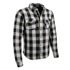 Milwaukee Leather MPM1633 Men's Armored Checkered Flannel Biker Shirt with Aramid® by DuPont™ Fibers