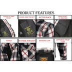 Milwaukee Performance MPM1635 Men's Armored Biker Flannel Biker Shirt with Aramid® by DuPont™ Fibers