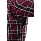 Milwaukee Performance MPM1640 Men’s Maroon, Black and White Armored Long Sleeve Flannel Shirt with Kevlar