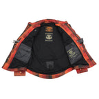 Milwaukee Performance MPM1641 Men's Orange, Red and Black Armored Long Sleeve Flannel Shirt with Kevlar