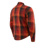 Milwaukee Performance MPM1641 Men's Orange, Red and Black Armored Long Sleeve Flannel Shirt with Kevlar