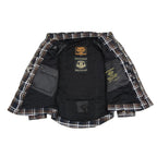 Milwaukee Performance MPM1643 Men's Brown, Black and White Armored Long Sleeve Flannel Shirt with Kevlar