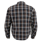 Milwaukee Performance MPM1643 Men's Brown, Black and White Armored Long Sleeve Flannel Shirt with Kevlar