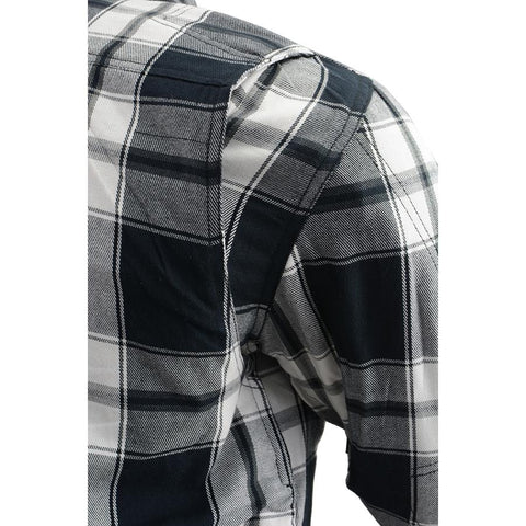 Milwaukee Performance MPM1644 Men's Black and White Armored Long Sleeve Flannel Shirt with Kevlar