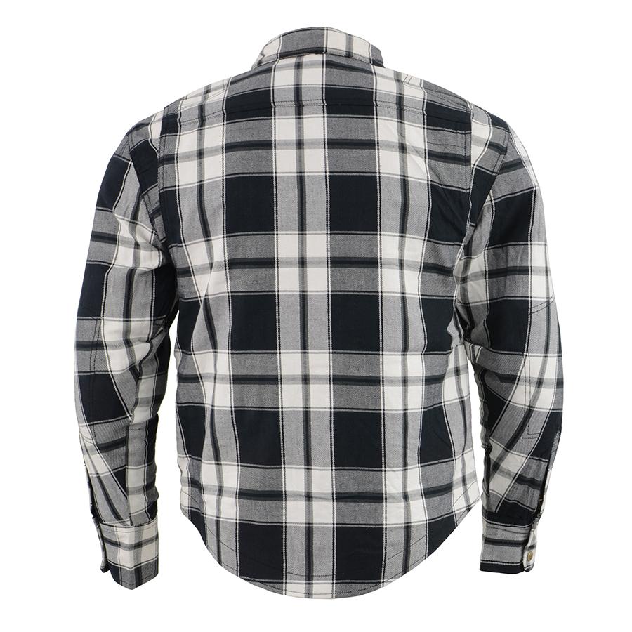 Milwaukee Performance MPM1644 Men's Black and White Armored Long Sleeve Flannel Shirt with Kevlar