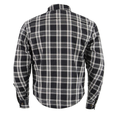 Milwaukee Performance MPM1646 Men's Black and White Armored Long Sleeve Flannel Shirt with Kevlar