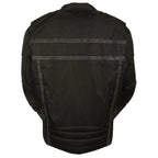 Milwaukee Leather MPM1740 Men's Black Vented Textile Jacket with Reflective Stripes and Gun Pocket - Milwaukee Leather Mens Textile Jackets