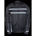 Milwaukee Leather MPM1740 Men's Black Vented Textile Jacket with Reflective Stripes and Gun Pocket - Milwaukee Leather Mens Textile Jackets