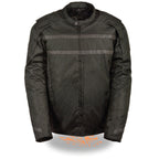 Milwaukee Leather MPM1740 Men's Black Vented Textile Jacket with Reflective Stripes and Gun Pocket - Milwaukee Leather Mens Textile Jackets